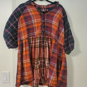 We The Free Flannel Tunic Top multi colored size XL